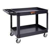 VEVOR Chariot de service utilitaire 2 étagères 116x65x85 cm 250 kg Roues 360° (2 avec freins)