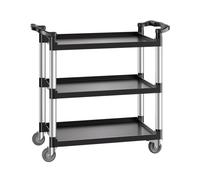 VEVOR Chariot de Service Desserte à Roulettes Utilitaire 3 Niveaux 106x49x98 cm