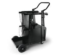 VEVOR Chariot de Soudage à 2 Niveaux Chariot Poste à Souder Armoire Antivol Verrouillable Charge 120 kg Roues 360° Chaînes Sécurité Stockage Réservoirs pour Atelier TIG Arc MMA Découpeur Plasma