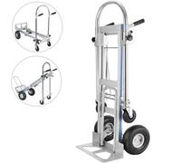 VEVOR Chariot de Transport Pliable Manuel 3 en 1, Diable Multi-usage Coulisseau d'Escalier en Aluminium, Capacité de Charge 350 kg, avec Roues en Plastique Empilable pour Transporter Charge Lourd