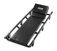 VEVOR Chariot de Visite 102,5 cm, Chariot de Mécanicien Charge 136,1 kg, Cadre en Acier, avec 6 roulettes, Appui-tête Rembourré Réglable, Profil Bas, pour Garage, Atelier, Réparation Automobile