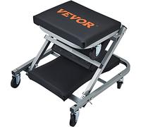 VEVOR Chariot de Visite et Tabouret d’Atelier 2 en 1, Chariot Roulant Pliable pour Mécanicien, Capacité 136 kg, Profil Bas, 6 Roues, pour Garage, Magasin, Réparation Automobile, Allonger ou s'Asseoir