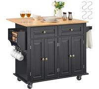 VEVOR Chariot de rangement pour îlot de cuisine avec tiroirs et étagères 90 cm