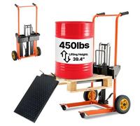 VEVOR Chariot Élévateur Hydraulique, Charge 205 kg, Gerbeur Hydraulique de Palettes, Hauteur de Levage 100 cm, Transpalette Empileur Palettes Fourches Réglables, pour Entrepôts, Usines, Supermarchés