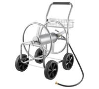 VEVOR Chariot Enrouleur Tuyau Arrosage 7620 cm 12192 cm Dévidoir de Tuyau Arrosage sur 4 Roues pour Arroser le Jardin et Lavage de Voiture, avec Poignée et Panier de Rangement en Maille, Accessoires