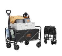 VEVOR Chariot pliable, chariot de camping roues tout terrain 12,7 cm, chariot pliable robuste, capacité de poids 100 kg porte-boissons, chariot de sport pour camping, shopping, jardin