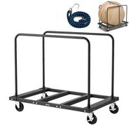 VEVOR Chariot Porte-plaques de Plâtre, Charge 816,5 kg, Chariot Porte-panneaux de Cloisons Sèches, avec Roulettes Pivotantes, Sangle Arrimage, 2 Rampes Latérales, pour Transport, Usine, Entrepôt, Noir