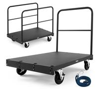 VEVOR Chariot Porte-plaques de Plâtre, Charge 816,5 kg, Chariot Porte-panneaux de Cloisons Sèches Plateforme 914 x 610 mm avec Roulettes Pivotantes, Rampes Latérales, pour Transport, Usine, Entrepôt