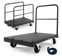 VEVOR Chariot Porte-plaques de Plâtre, Charge 816,5 kg, Chariot Porte-panneaux de Cloisons Sèches Plateforme 914 x 610 mm avec Roulettes Pivotantes, Rampes Latérales, pour Transport, Usine, Entrepôt
