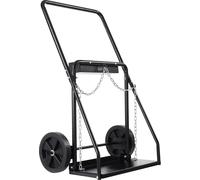 VEVOR Chariot pour bouteilles de soudage, chariot pour citernes d'oxyacétylène, charge statique 200 kg, roues pleines de 10", convient pour deux cylindres de 12,5
