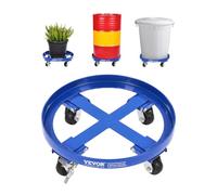 VEVOR Porte-Fût 55 gal Chariot à Baril Capacité de Charge 907 kg avec Traverses, 4 Roulettes Pivotantes, Socle Rouleur Anti-basculement, pour Manutention Fûts Tambours Bidons Huile Entrepôt, Bleu