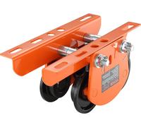 VEVOR Chariot roulant Capacité de charge 1 tonne Grue d'atelier 68-110mm Largeur réglable 350x196x160mm Chariot roulant Design double roue Chariot manuel pour poutres en I et H Grue d'atelier Grue de