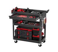 VEVOR Chariot servante à outils 4 niveaux 160 kg avec tiroir verrouillable noir 83×35×82,6 cm