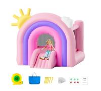 VEVOR Château Gonflable, Structure Gonflable avec Souffleur, Toboggan et Sac de Rangement, Aire de Jeu Gonflable d’Arrière-cour et de Plein Air, pour Enfants Âgés 3-8 ans, 280x230x230 cm, Extérieur