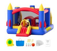 VEVOR Château Gonflable, Structure Gonflable avec Souffleur, Toboggan et Sac de Rangement, Trampoline Extérieur, Aire de Jeu Gonflable d’Arrière-cour, pour Enfants Âgés de 3 à 8 ans, 408x240x245 cm
