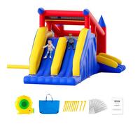 VEVOR Château Gonflable, Structure Gonflable avec Souffleur, Toboggan et Sac de Rangement, Trampoline Extérieur, Aire de Jeu Gonflable d’Arrière-cour, pour Enfants Âgés de 3 à 8 ans, 465x260x235 cm
