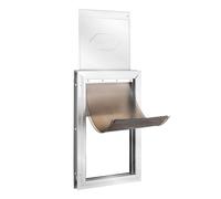 VEVOR Chatière pour Animaux de Compagnie, Porte pour Chien et Chat Cadre en Alu 423x697 mm, avec Système de Verrouillage et de Rabat, Résistante aux Intempéries, Facile à Installer, Blanc, Taille XL