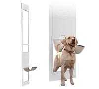VEVOR Chatière pour Chien et Chat pour Porte Coulissante en Verre, Porte pour Animaux de Compagnie Hauteur Réglable 2311-2439 mm, Trappe pour Chien avec Battant Taille L de 260,4x412,8 mm, pour Maison