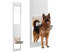 VEVOR Chatière pour Chien et Chat pour Porte Coulissante en Verre, Porte pour Animaux de Compagnie Hauteur Réglable 2311-2439 mm, Trappe pour Chien avec Battant XL de 346x600 mm, Cadre en Alu