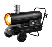 VEVOR Chauffage à Air Pulsé au Kérosène Diesel, 20 kW, Chauffage d'Appoint sur Roues, avec Température Réglable, Type Souffleur, pour Chantier, Garage, Entrepôt, Atelier, Construction, Extérieur, Noir