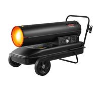 VEVOR Chauffage à Air Pulsé au Kérosène Diesel, 50 kW, Chauffage d'Appoint sur Roues, avec Température Réglable, Type Souffleur, pour Chantier, Garage, Entrepôt, Atelier, Construction, Extérieur, Noir