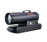 VEVOR Chauffage à Air Pulsé au Kérosène Diesel, 70000 BTU, Chauffage d'Appoint Portable, Contrôle du Thermostat, Réservoir 19 L, pour Maison, Chantier, Industrie, Ateliers, Intérieur, Extérieur, Noir