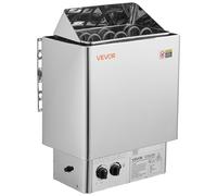 VEVOR Chauffage de sauna, 4,5 kW 240 V, cuisinière électrique pour sauna à vapeur sèche avec support pré-percé, convient aux saunas de 105 à 210 m³, réchauds de bain à vapeur pour la maison, le