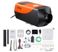 VEVOR Chauffage Diesel 12/24 V 2 KW Consommation 0,12-0,26 L/h Réchauffeur d'air Diesel 8-36 ℃ Réglable 10-15 m² Contrôle Intelligente LCD et Télécommande Réservoir 10 L pour Camion Bateau Intérieur