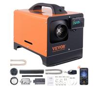 VEVOR Chauffage Diesel Tout-en-Un Portable 12 V 5-8 KW Réchauffeur d'air Diesel 0,16-0,62 L/h 8-36 ℃ Réglable 20-25 m² Contrôle LCD Bluetooth Télécommande Réservoir 5 L pour RV Auto sans Installation