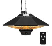 VEVOR Chauffage radiant de plafond, 2000 W, télécommande, chauffage radiant pour extérieur/intérieur, chauffage radiant protégé IP34 avec cordon de tirage et chaîne réglable, pour véranda, terrasse, s
