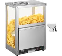 VEVOR Chauffe-chips commercial, machine à chauffer les chips de 80 l avec socle chauffant et lumière chauffante, machine à nachos avec planche déflectrice, acier inoxydable, pour chips de nachos, pop-