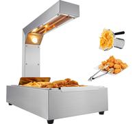 VEVOR Chauffe-frites, lampe chauffante alimentaire commerciale 750 W, station de distribution de lumière chaude électrique en acier inoxydable, plan de travail 104-122 °F Chauffe-frites pour buffet de