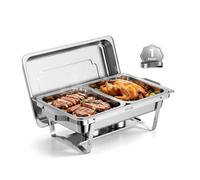 VEVOR Chauffe Plat 1pc 8,5 L, Buffet Chauffant Inox 2 Bacs Interchangeables | Pour Buffet Libre Service Hôtel Mariage Restauration Traiteur CHR, Réchaud Rectangulaire, Chafing Dish avec Kit Complet