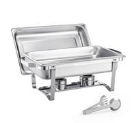VEVOR Chauffe-Plat 2 Bacs de 7,5 L 4 Bacs de 3,5 L Buffet Chauffant à Combustible Réchaud Inox Alimentaire Récipient Maintient au Chaud pour Servir Buffet en Libre-Service Hôtel Traiteur Restauration