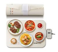 VEVOR Chauffe Plat Électrique en Silicone Enroulable et Portable, Plateau Chauffant pour Buffet avec 4 Réglages de Température, Tapis Chauffant Alimentaire, Arrêt Automatique et Verrouillage Enfant