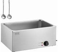 VEVOR Chauffe-plats commercial 18 L Bain Marie, 1200 W, chauffe-buffet électrique, chauffe-plats de table à vapeur plan de travail, chauffe-plats en inox, récipient chauffant pour fêtes, traiteur