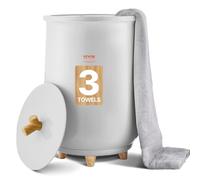 VEVOR Chauffe Serviettes 20 L, Seau Sèche-serviettes pour Salle de Bain, avec Réglage de la Température, Minuterie 20/40/60/90 min et Voyant LED, pour Couvertures Peignoirs, Spa Massage, Gris