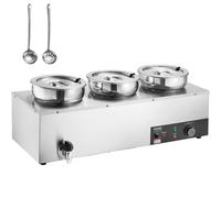 VEVOR Chauffe Soupe Station de Soupe Électrique 3 Marmites de 7 L pour Buffet