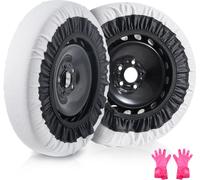 VEVOR Chaussettes à neige épaisses pour pneus, chaussettes pour pneus en fibre polyester avec bandes élastiques, couverture de pneus avec adhérence de la neige pour voiture, SUV, pick-up et camion (pa