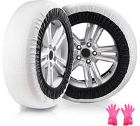 VEVOR Chaussettes à neige épaisses pour pneus Chaussettes pour pneus en fibre polyester avec bandes élastiques, couverture de pneus avec adhérence de la neige pour voiture, SUV, pick-up et camion (pac