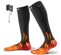VEVOR Chaussettes Chauffantes Femme Homme à Batterie Rechargeables Électrique 5000 mAh, 4 Niveaux de Chauffage, pour Sports Hiver, Ski, Pêche sur Glace, Randonnée, Travail en Extérieur, Taille Unique