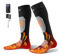 VEVOR Chaussettes Chauffantes Femme Homme à Batterie Rechargeables Électrique 5000 mAh, 4 Niveaux de Chauffage, avec Contrôle par Application, pour Sports Hiver, Ski, Pêche sur Glace, Randonnée, XL