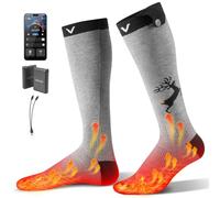 VEVOR Chaussettes Chauffantes Femme Homme à Batterie Rechargeables Électrique 6000 mAh, 4 Niveaux de Chauffage, Contrôle par App, pour Sports d'hiver, Ski, Pêche sur Glace, Randonnée, Taille Unique