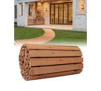VEVOR Chemin de Jardin en Bois, 253x43 cm, Allée de Jardin Incurvée Déroulante Antidérapante Décorative en Cèdre avec Connexion par Câble Métallique, pour Fêtes, Mariages, Cour, Terrasse, Extérieur