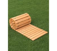 VEVOR Chemin de Jardin en Bois, 368x56 cm, Allée de Jardin Droite Déroulante Antidérapante Décorative en Cèdre avec Connexion par Câble Métallique, pour Fêtes, Mariages, Cour, Terrasse, Extérieur