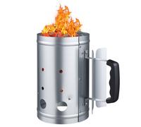 VEVOR Cheminée d'Allumage au Charbon de Bois, Allume-feu Rapide avec Grande Capacité 1,8 kg, Démarreur de Cheminée en Acier Robuste, Compact, Équipement pour Barbecue Camping, Argent