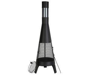 VEVOR Cheminée Extérieur, 508 mm, Poêle à Bois Conique Robuste pour Barbecue et Réchauffer, avec Grille, Couvercle de Cheminée Antirouille, pour Patio, Jardin, Arrière-cour, Cuisson en Plein Air
