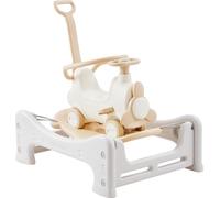 VEVOR Cheval à bascule 5 en 1 pour jeunes enfants de 1 à 3 ans, cheval à bascule pour bébé avec trampoline, planche d'équilibre amovible, poignée de poussée et 4 roues faciles à manier, supporte jusqu
