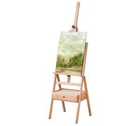 VEVOR Chevalet d’Atelier à Cadre en H, Support pour Toiles jusqu'à 92 cm, Présentoir Peinture Réglable en Hêtre, avec Tiroir de Rangement, Capacité de Charge de 10 kg, Stable, pour Studio d'Art