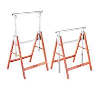 VEVOR Chevalet de Sciage, Lot de 2, Tréteau de Sciage Pliable, Capacité de Charge 199,6 kg, Hauteur Réglable, avec Pieds Robustes, Patins Antidérapants, Outil pour Menuiserie, Menuisiers, Bricoleurs